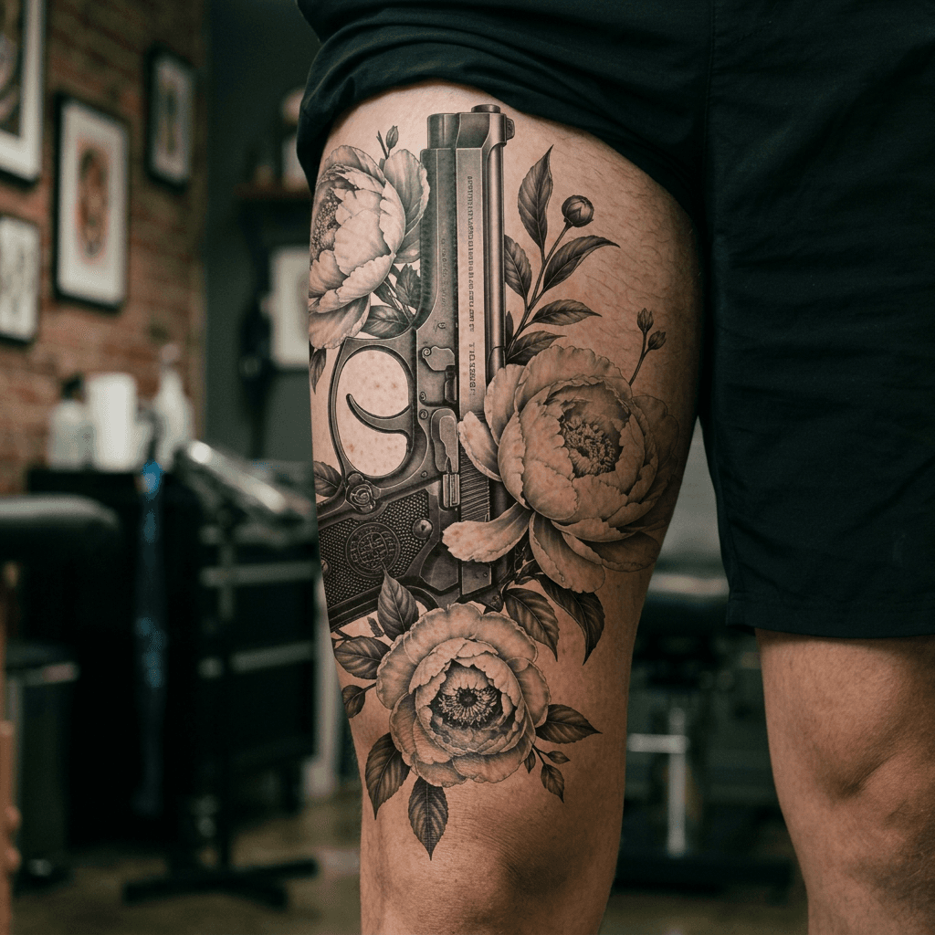 Тату эскиз: Tryon: thigh