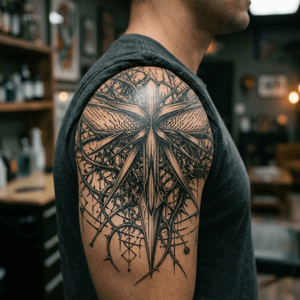 Тату эскиз: Tryon: shoulder