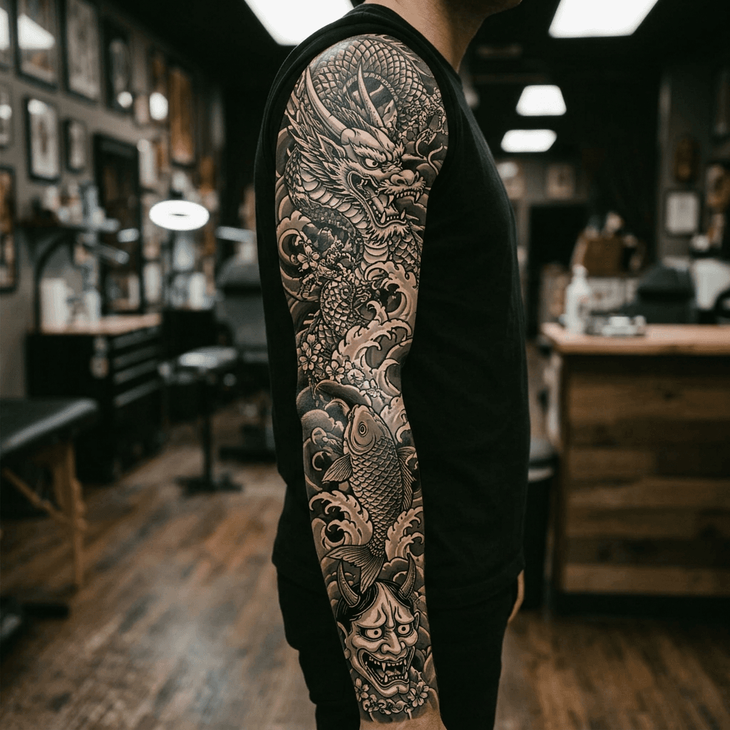 Тату эскиз: Tryon: sleeve