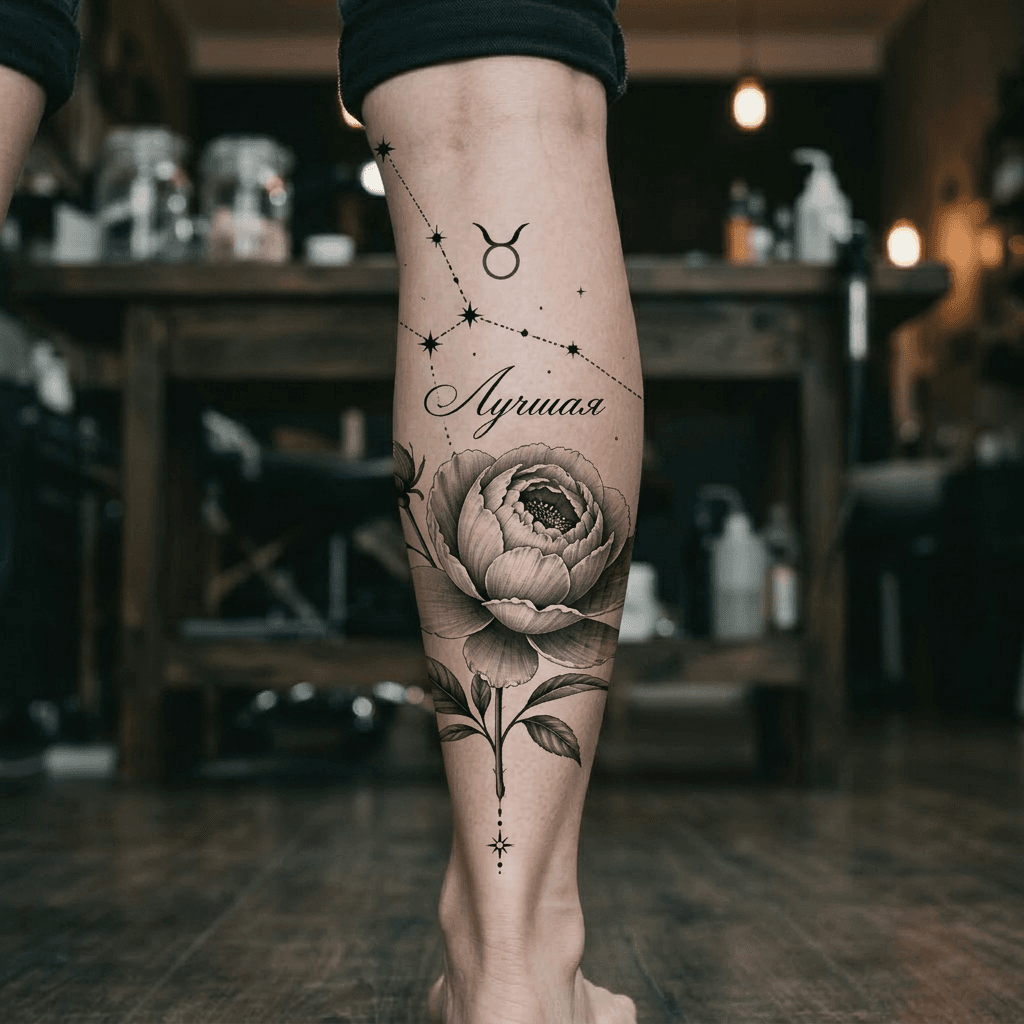 Тату эскиз: Tryon: shin
