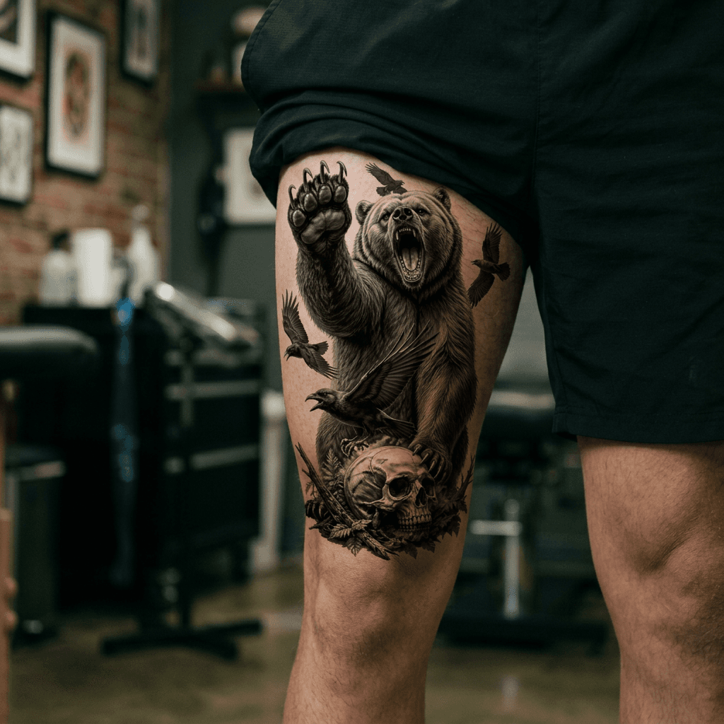 Тату эскиз: Tryon: thigh