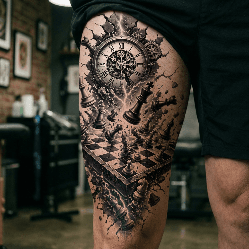 Тату эскиз: Tryon: thigh