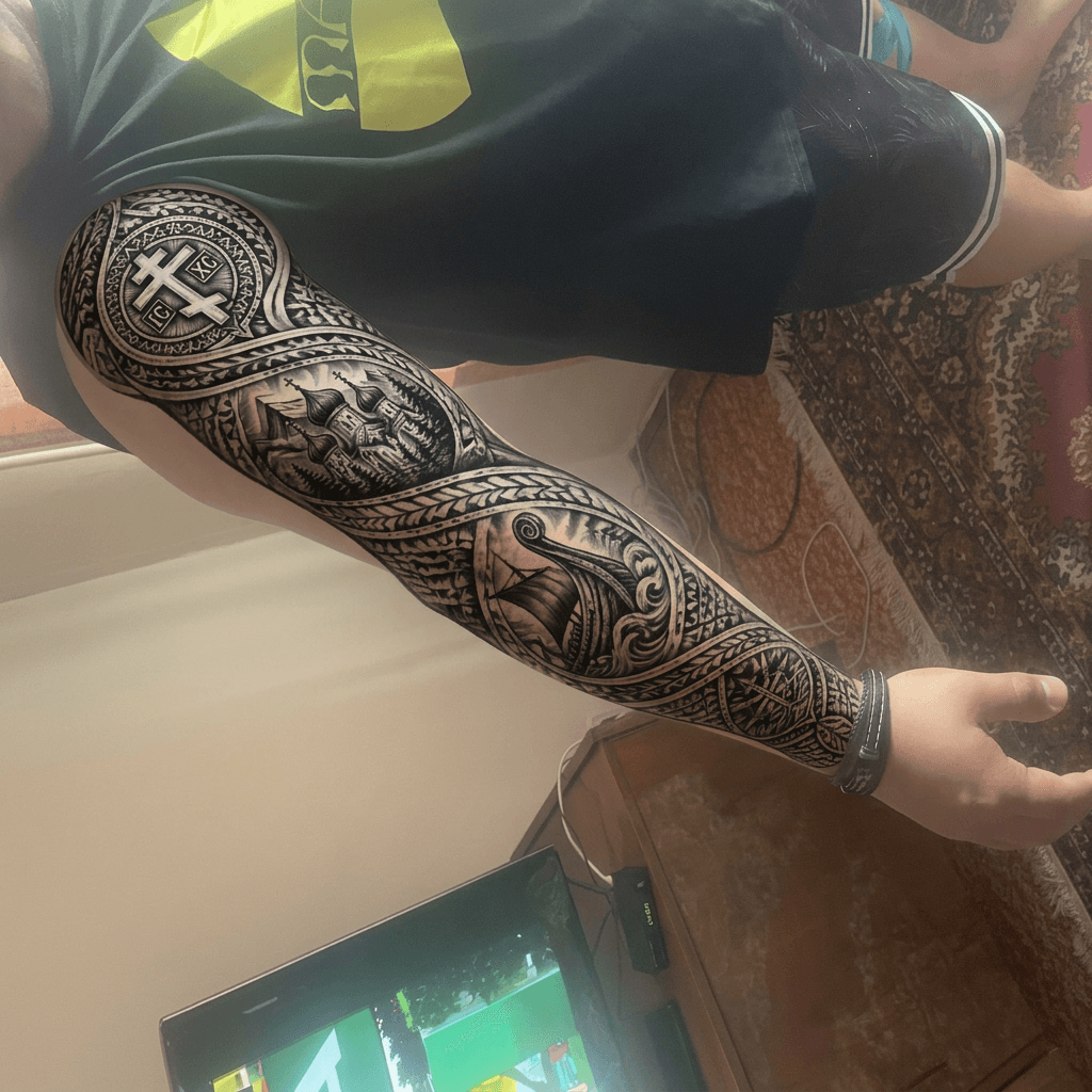 Тату эскиз: Tryon: sleeve