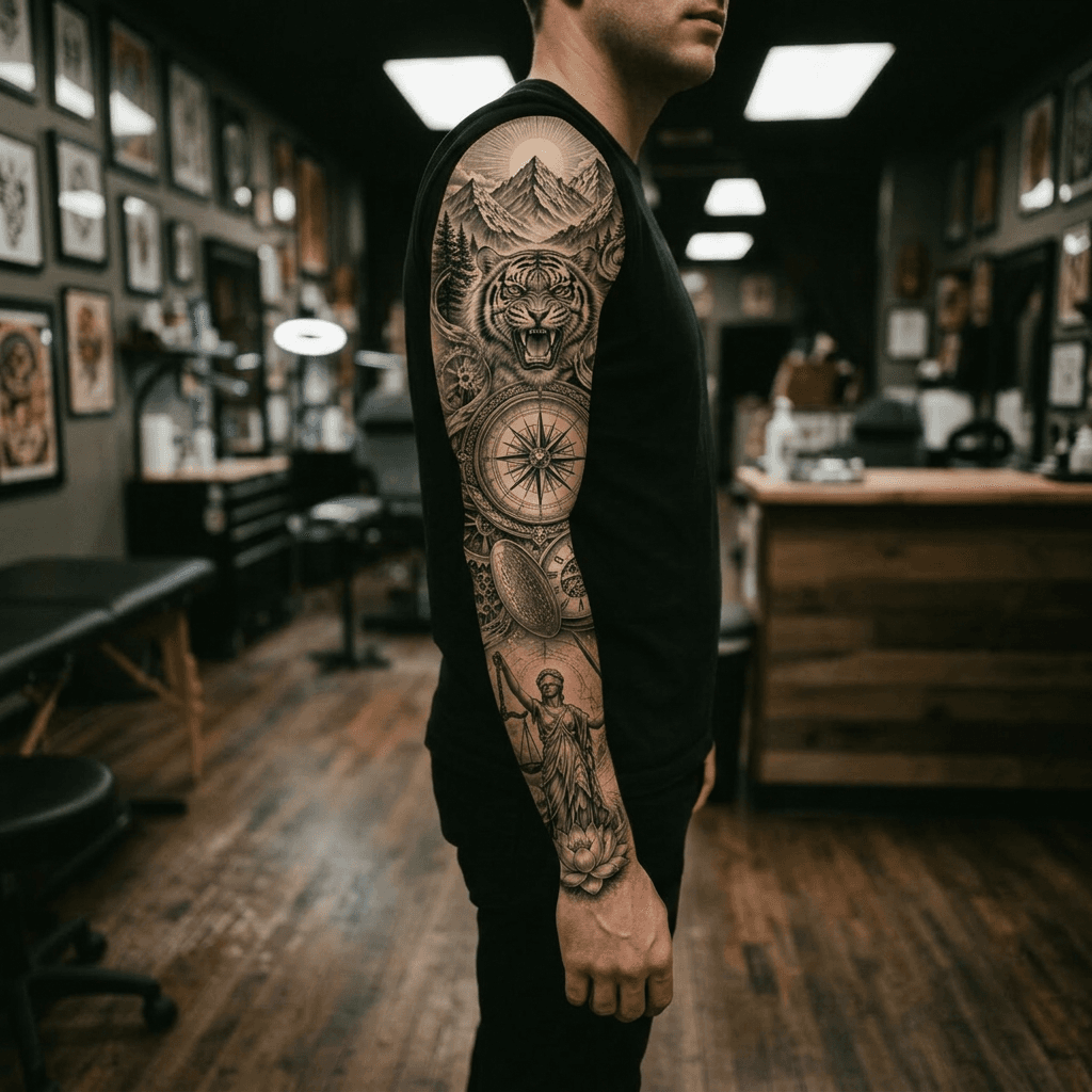 Тату эскиз: Tryon: sleeve