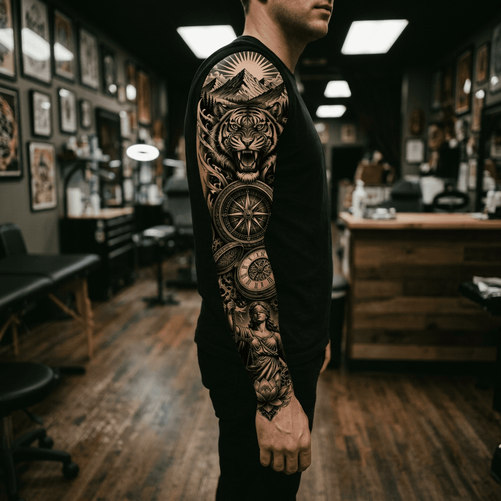 Тату эскиз: Tryon: sleeve