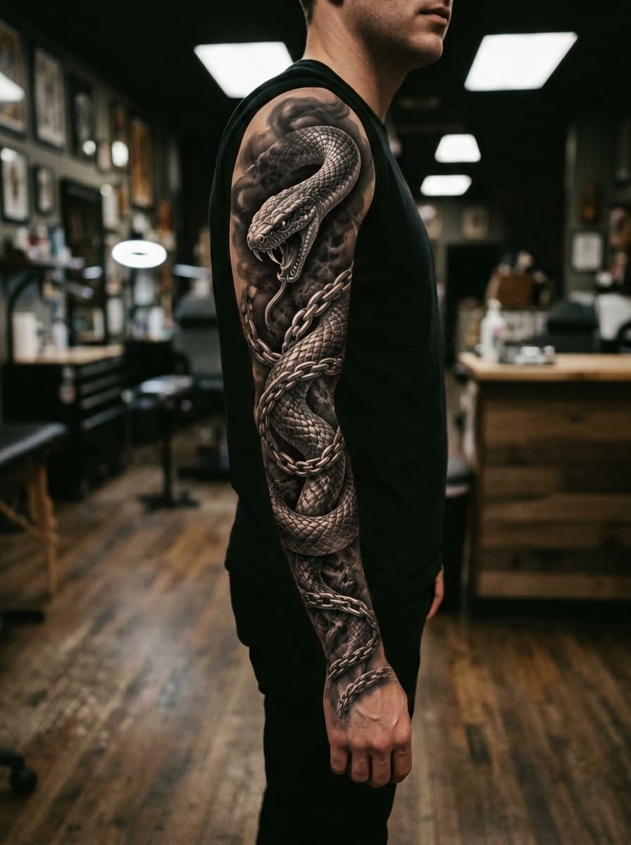 Тату эскиз: Tryon: sleeve