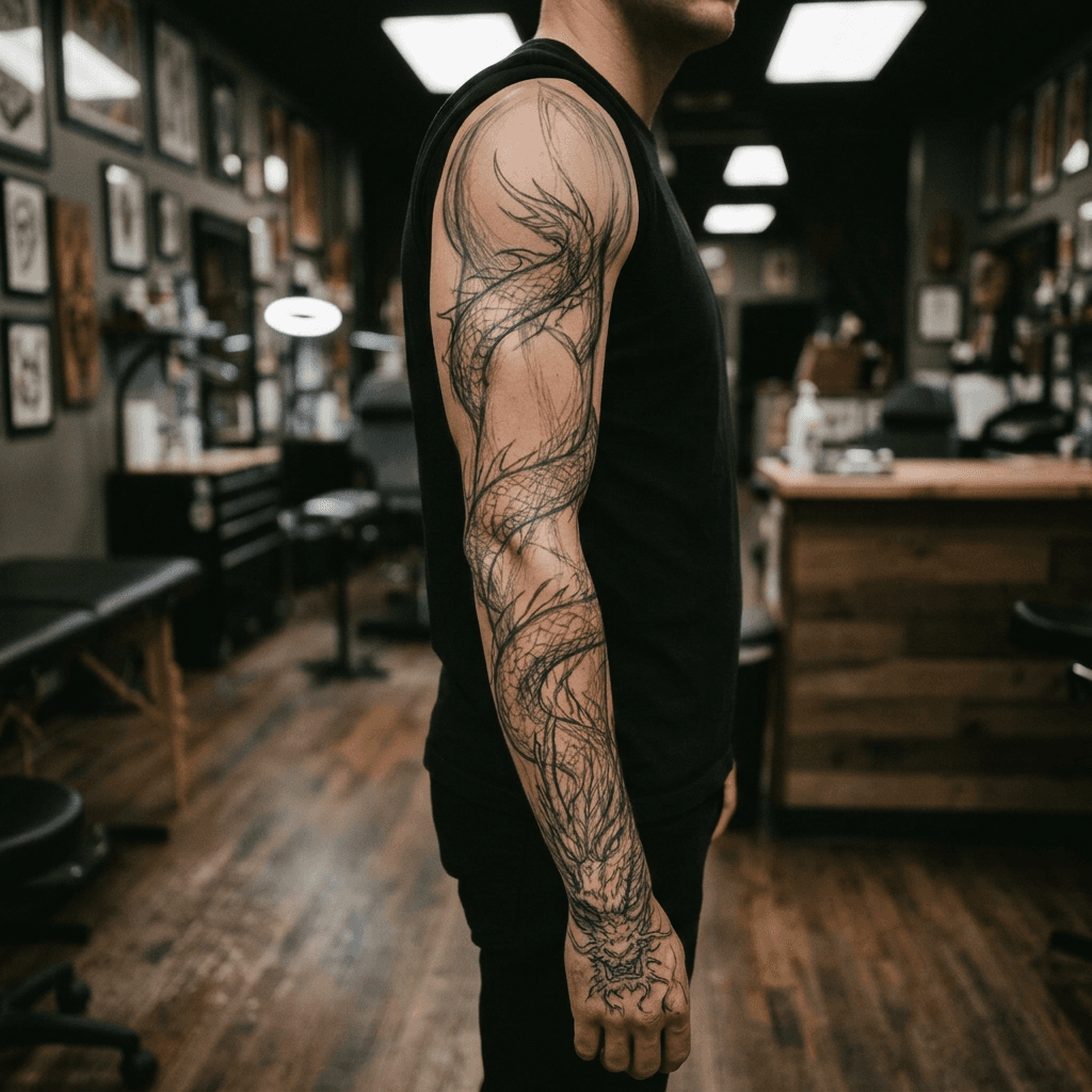 Тату эскиз: Tryon: sleeve