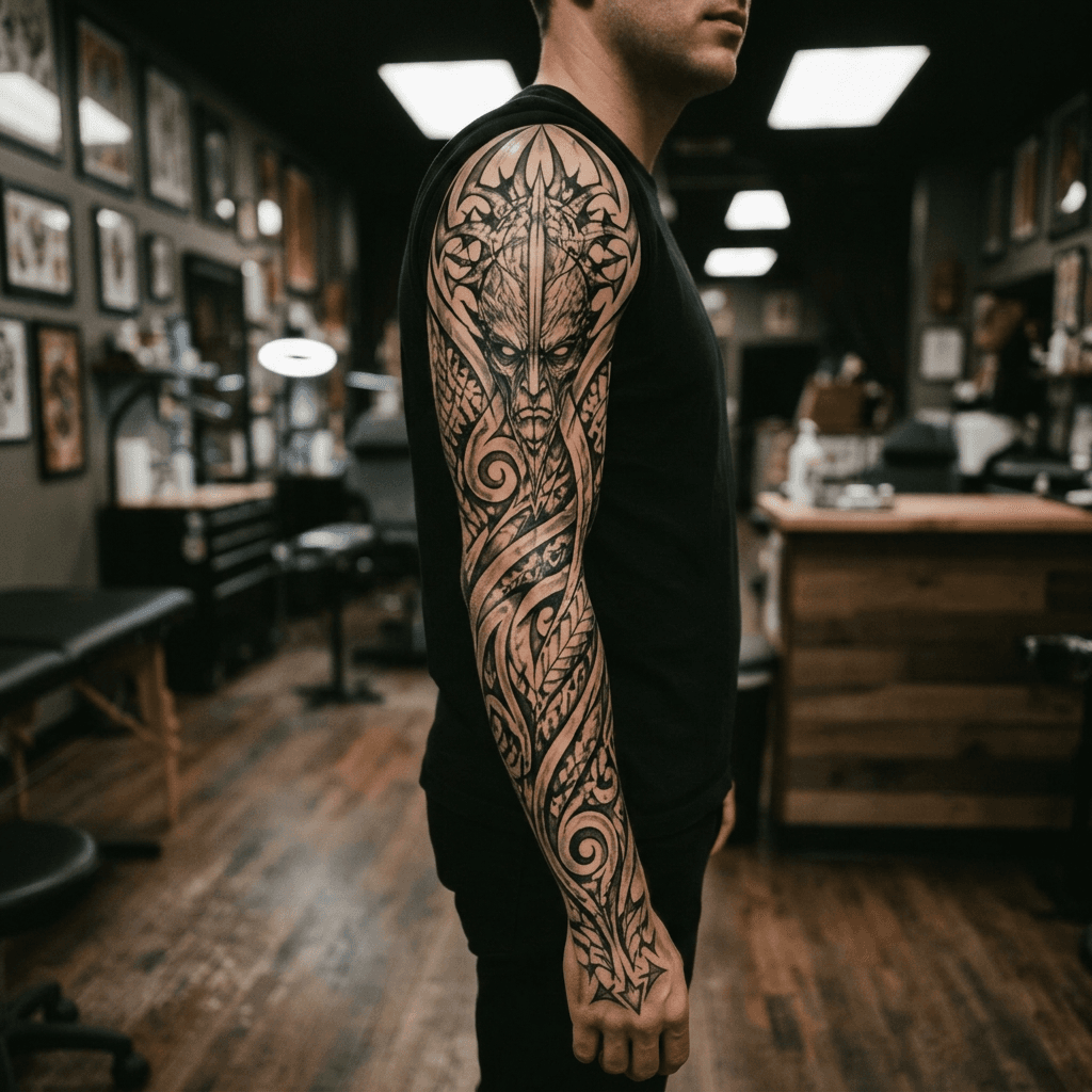 Тату эскиз: Tryon: sleeve
