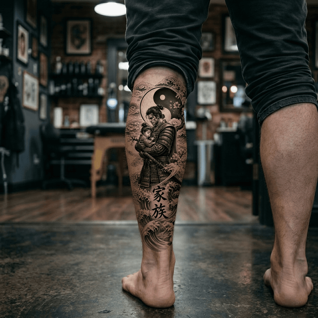 Тату эскиз: Tryon: shin