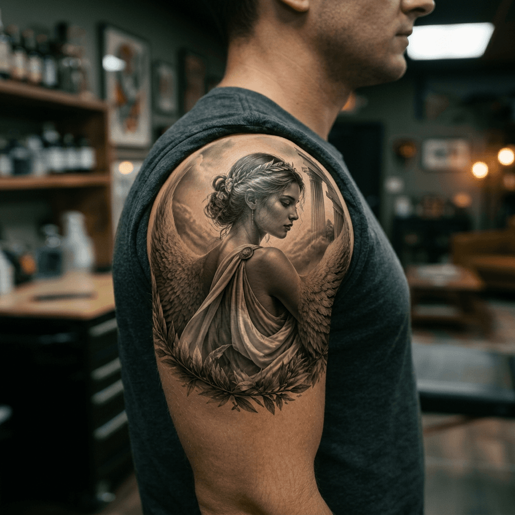 Тату эскиз: Tryon: shoulder