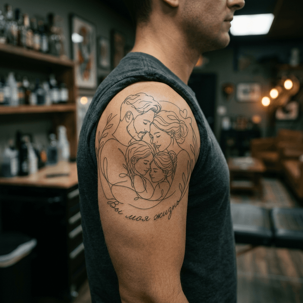 Тату эскиз: Tryon: shoulder