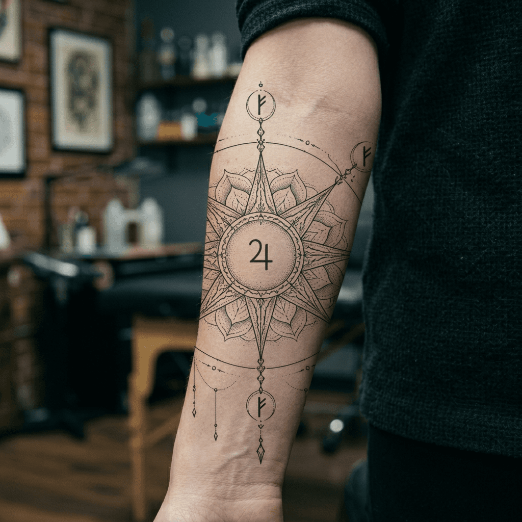 Тату эскиз: Tryon: forearm