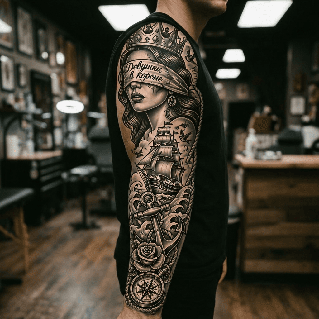Тату эскиз: Tryon: sleeve