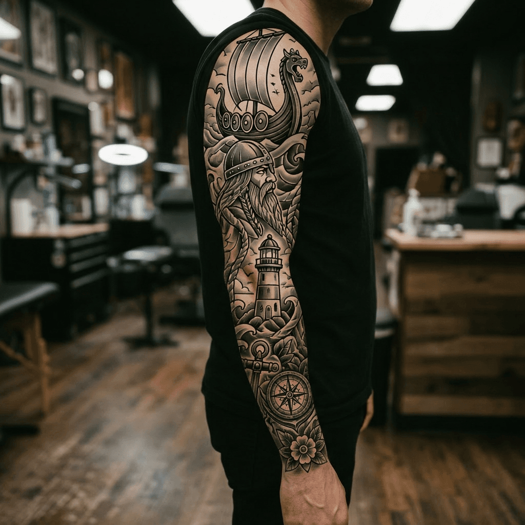 Тату эскиз: Tryon: sleeve