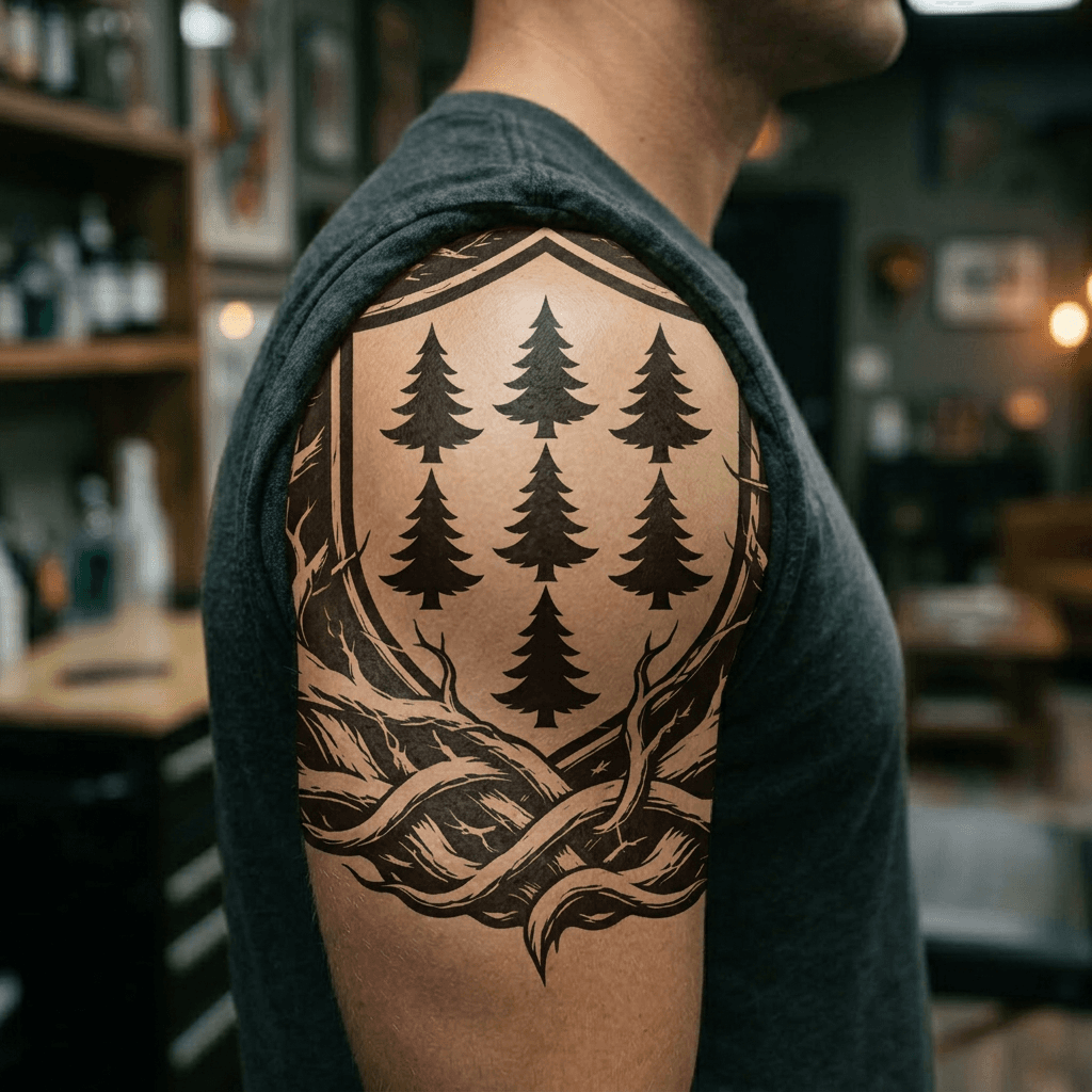 Тату эскиз: Tryon: shoulder