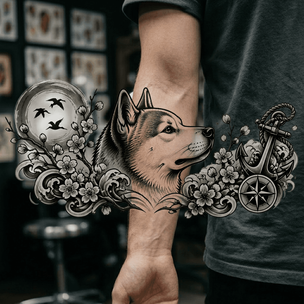 Тату эскиз: Tryon: forearm