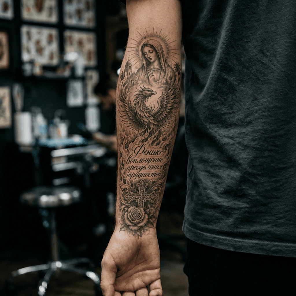 Тату эскиз: Tryon: forearm