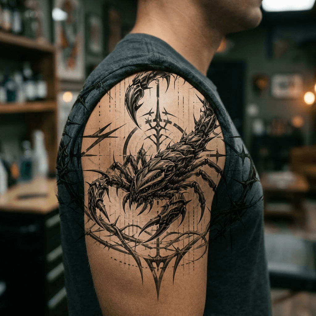 Тату эскиз: Tryon: shoulder