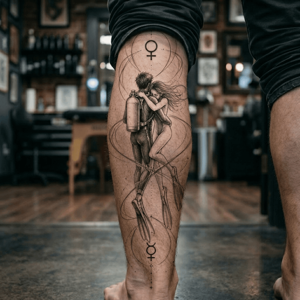 Тату эскиз: Tryon: shin
