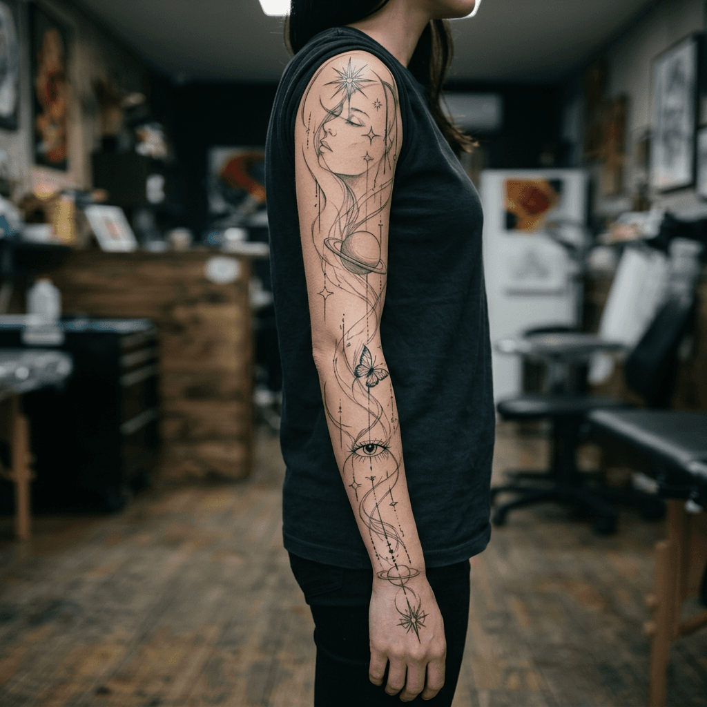 Тату эскиз: Tryon: sleeve