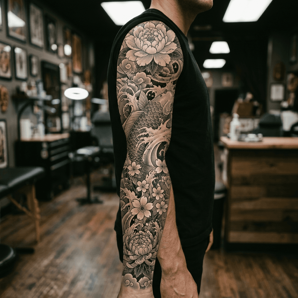 Тату эскиз: Tryon: sleeve