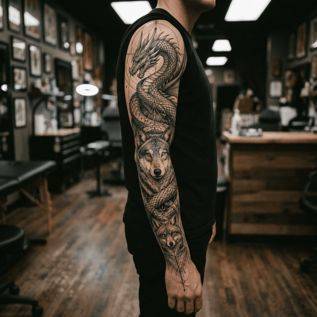 Тату эскиз: Tryon: sleeve