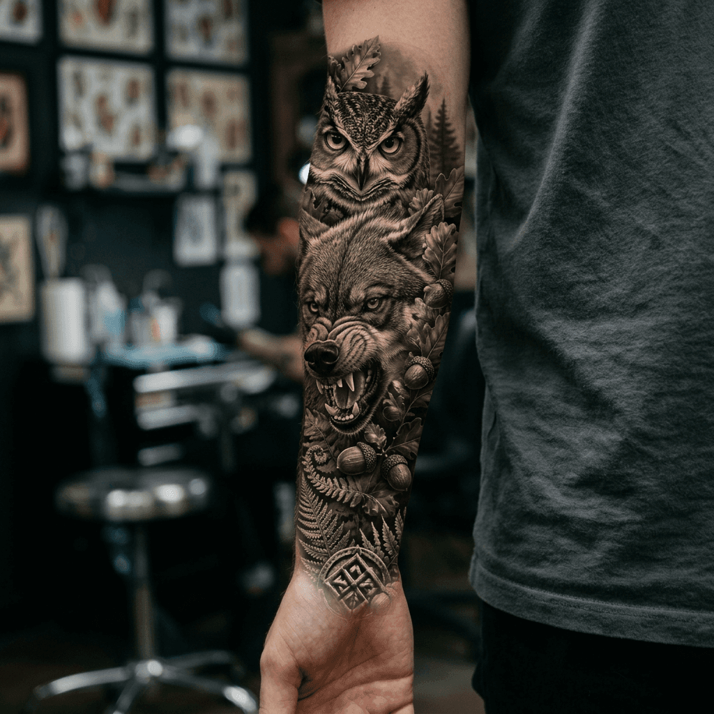 Тату эскиз: Tryon: forearm
