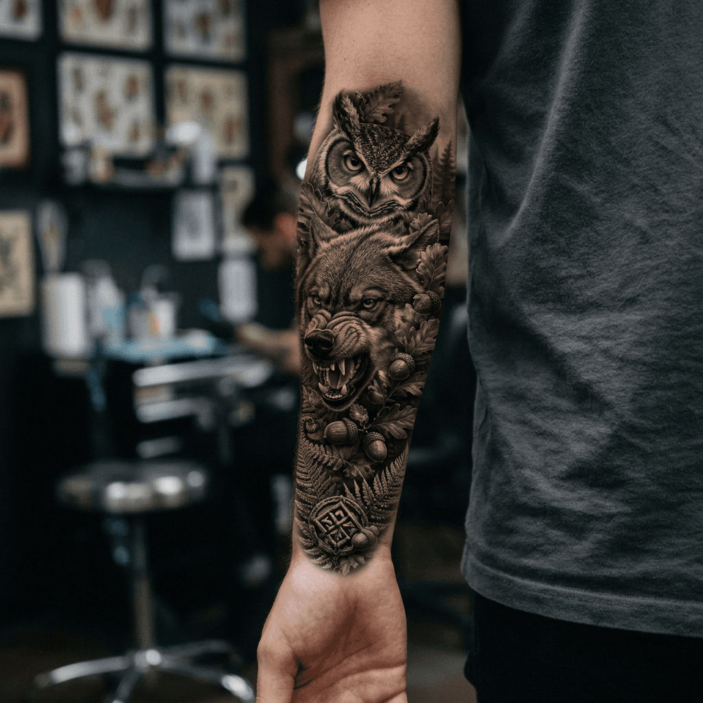 Тату эскиз: Tryon: forearm