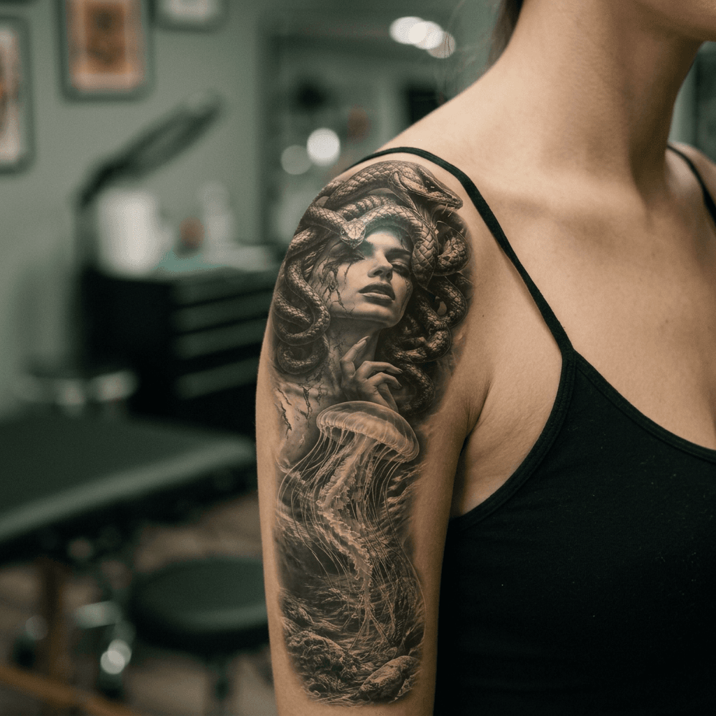 Тату эскиз: Tryon: shoulder