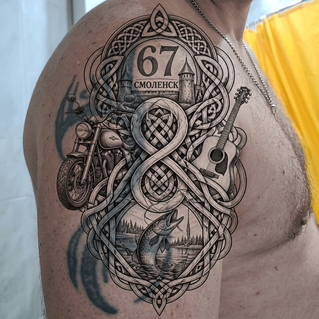 Тату эскиз: Tryon: shoulder