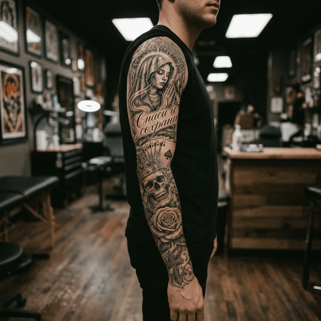 Тату эскиз: Tryon: sleeve