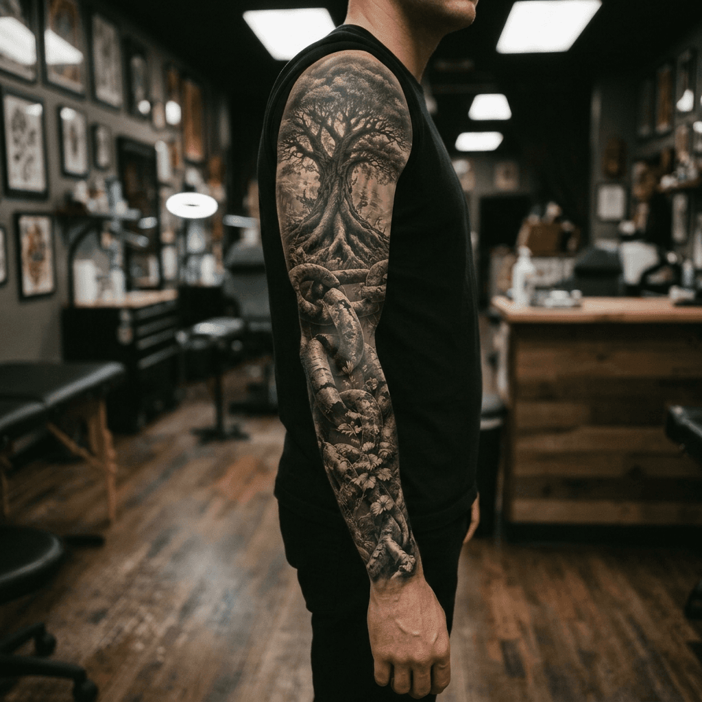 Тату эскиз: Tryon: sleeve