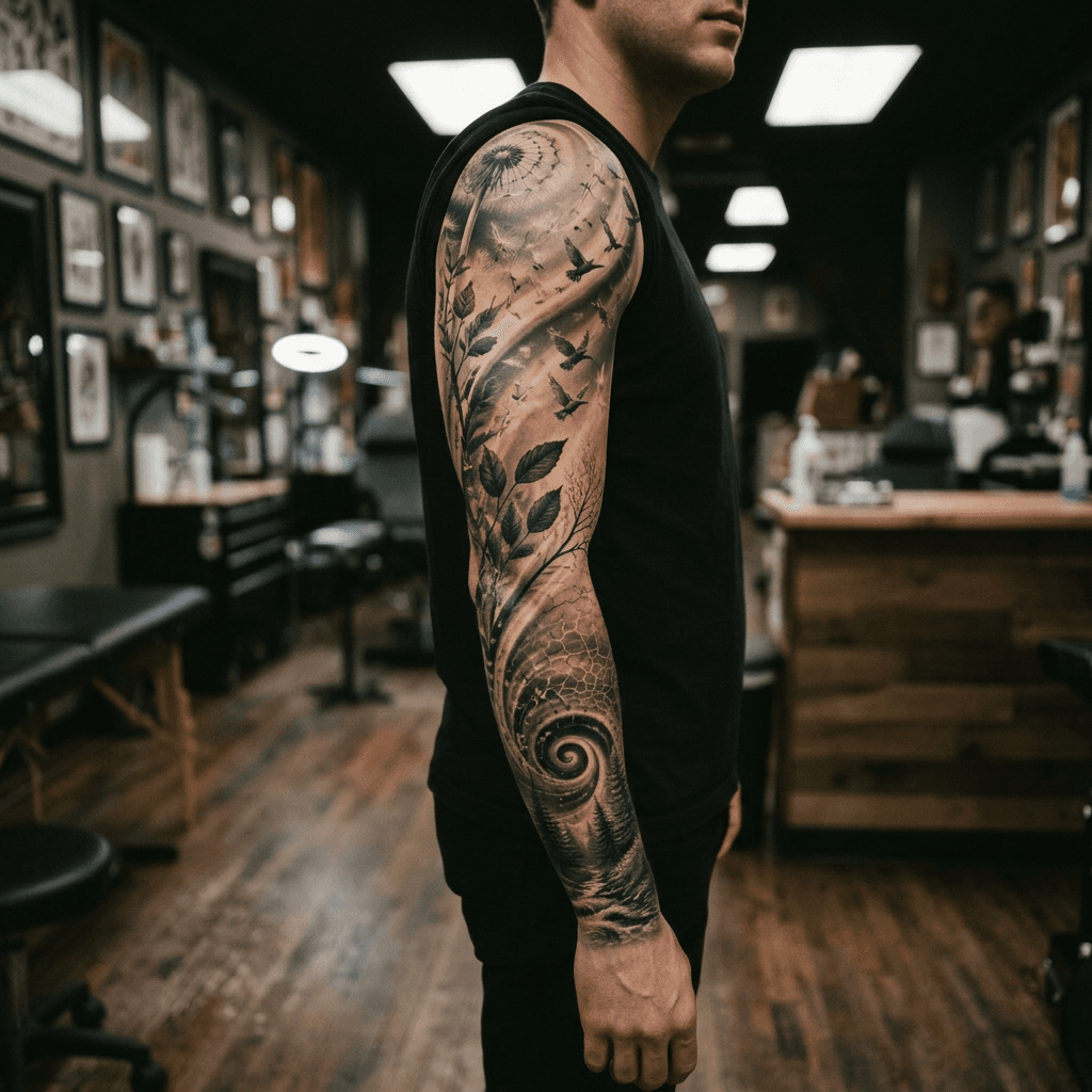 Тату эскиз: Tryon: sleeve