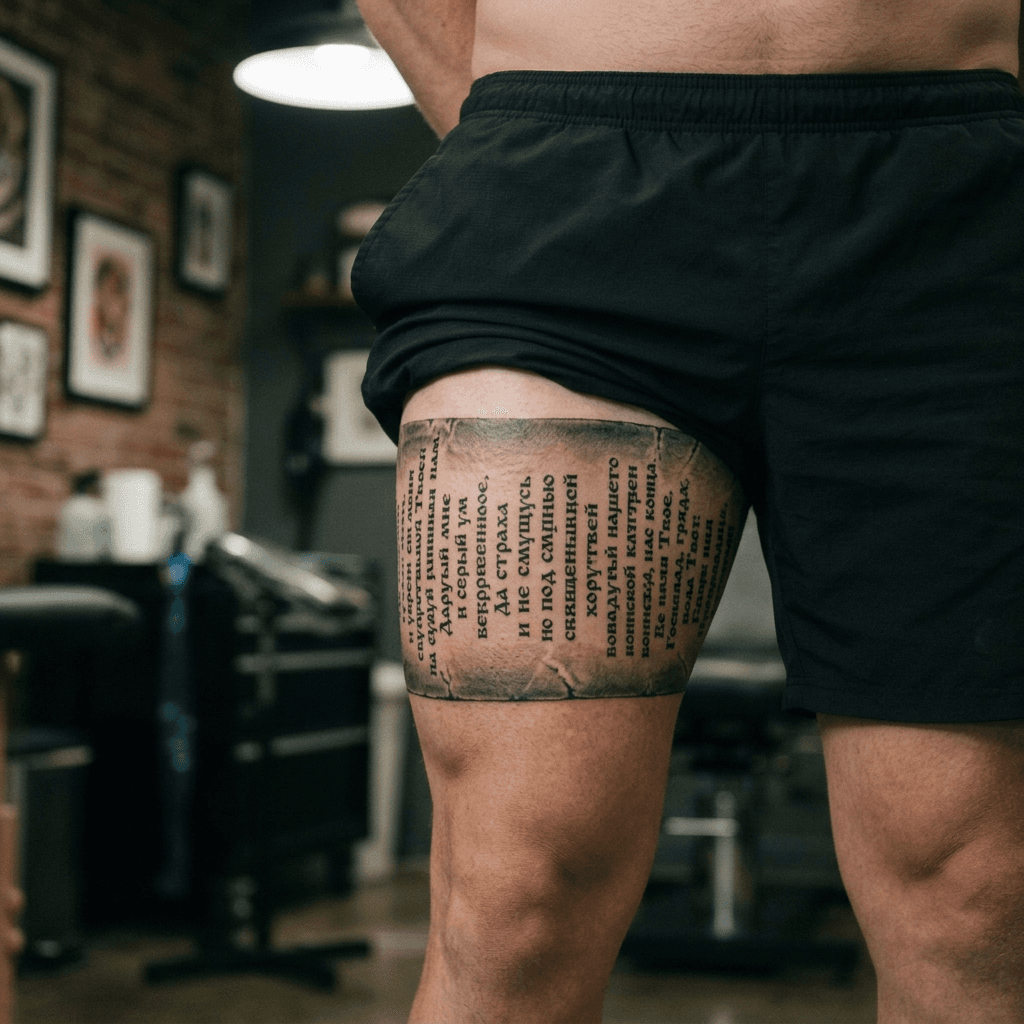 Тату эскиз: Tryon: thigh