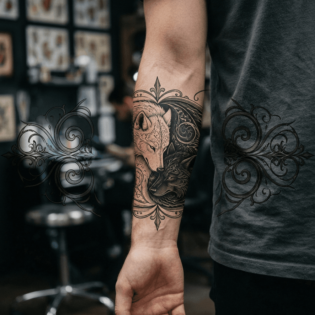 Тату эскиз: Tryon: forearm