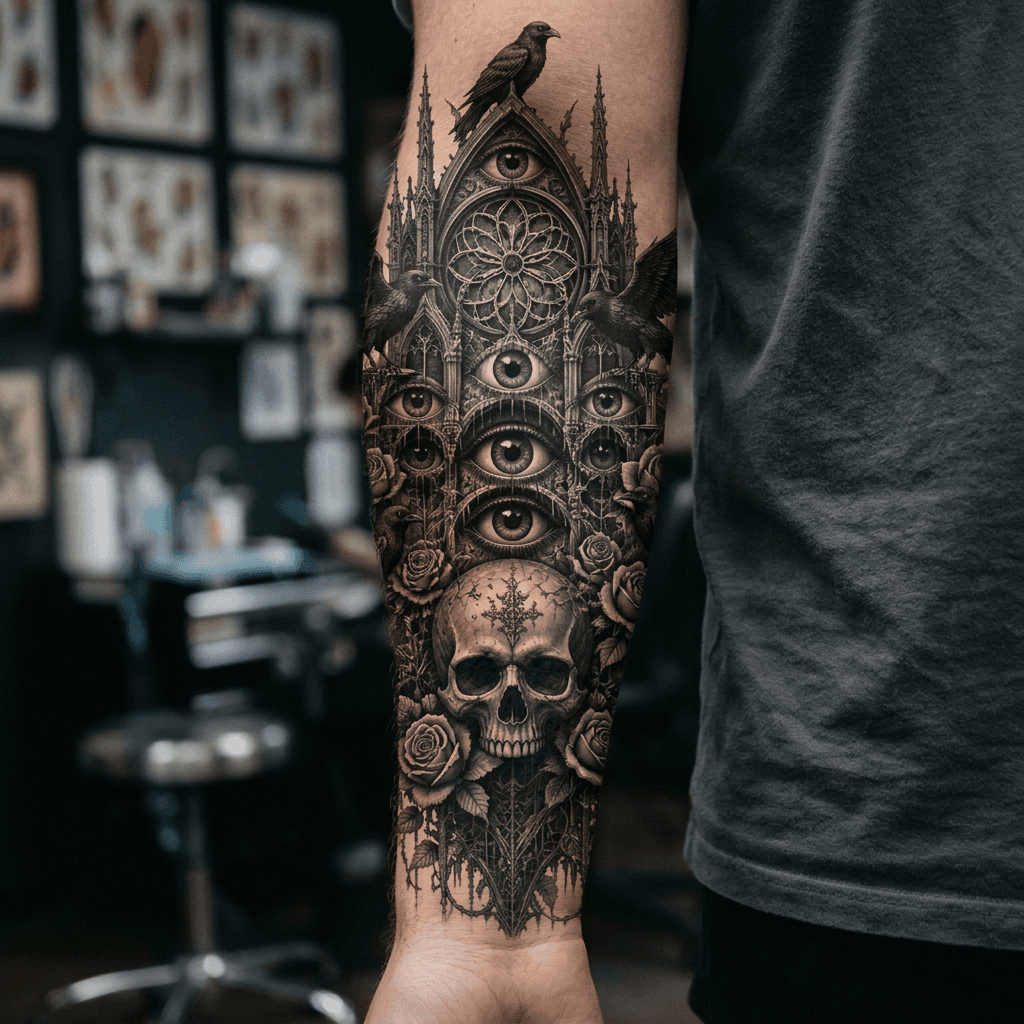 Тату эскиз: Tryon: forearm