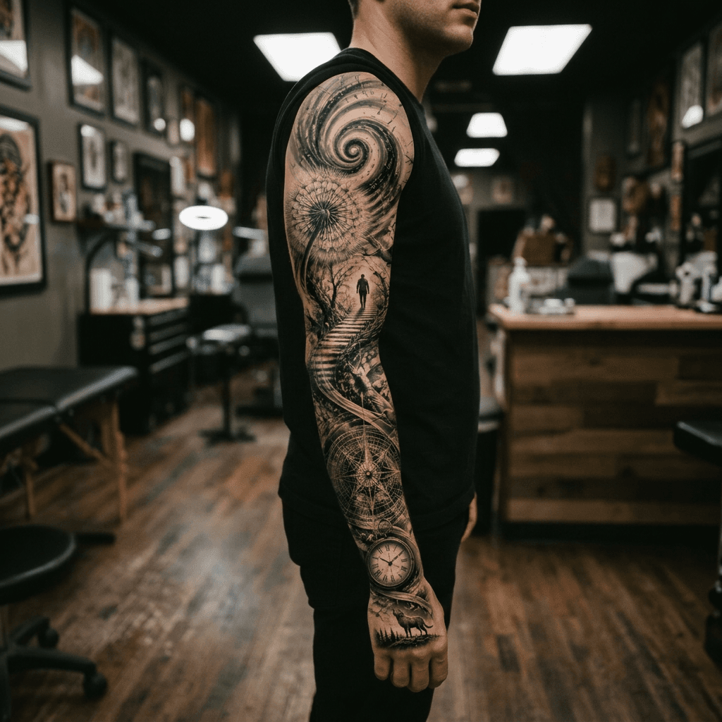 Тату эскиз: Tryon: sleeve
