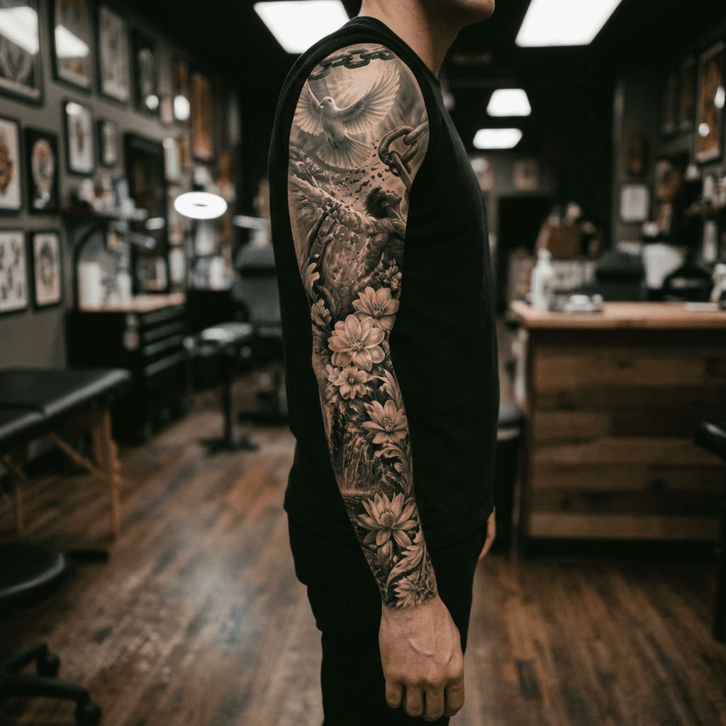 Тату эскиз: Tryon: sleeve