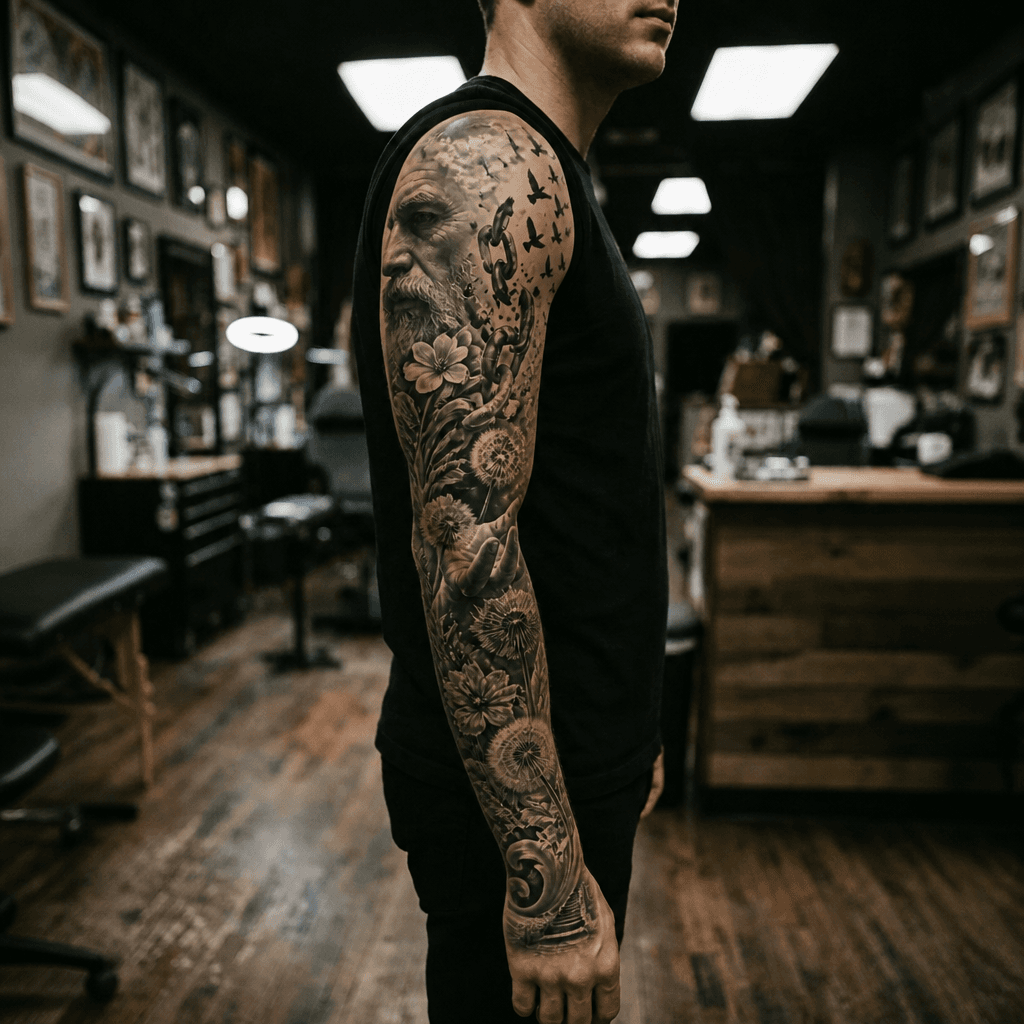 Тату эскиз: Tryon: sleeve