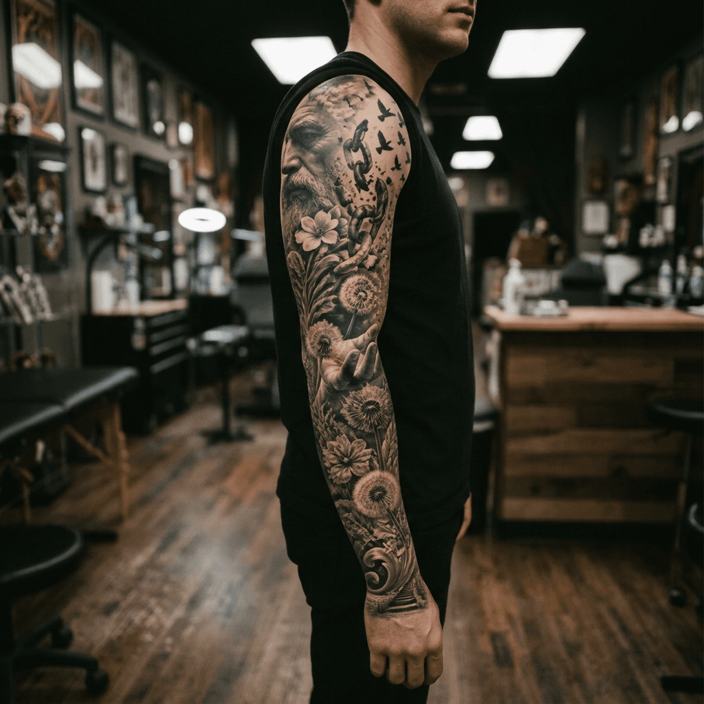 Тату эскиз: Tryon: sleeve