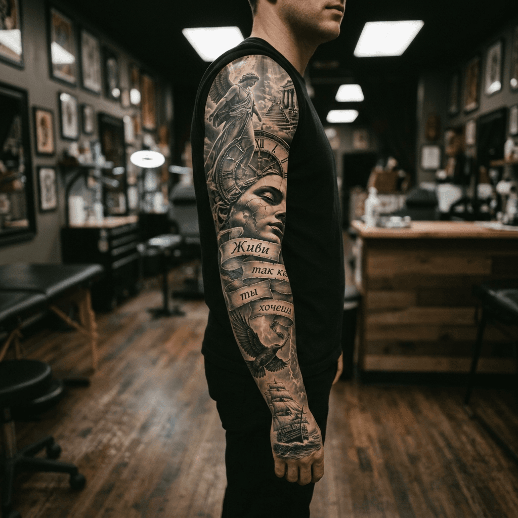 Тату эскиз: Tryon: sleeve