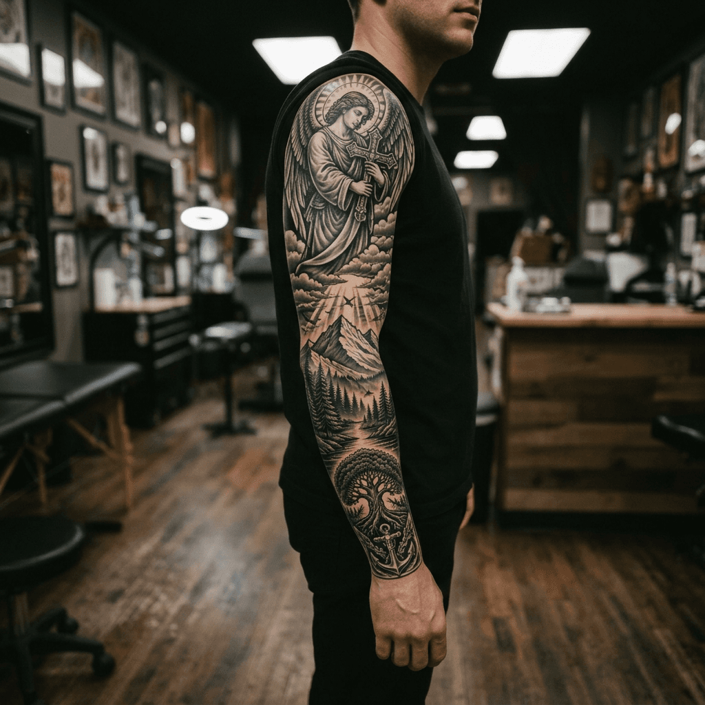 Тату эскиз: Tryon: sleeve