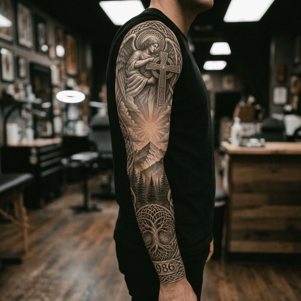 Тату эскиз: Tryon: sleeve