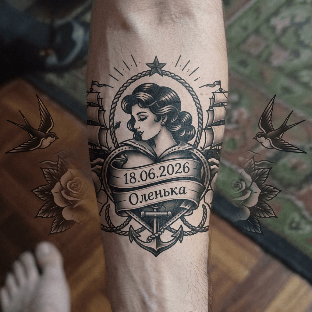 Тату эскиз: Tryon: forearm