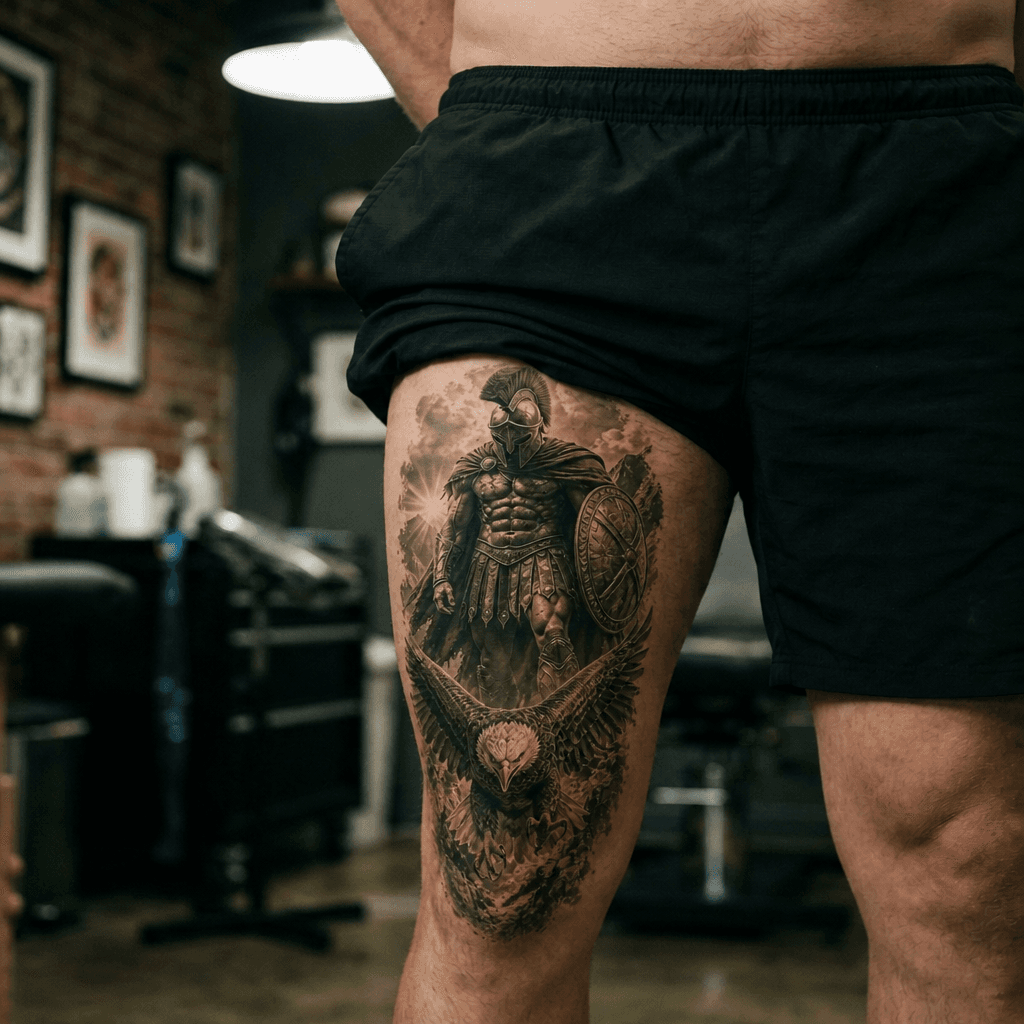Тату эскиз: Tryon: thigh