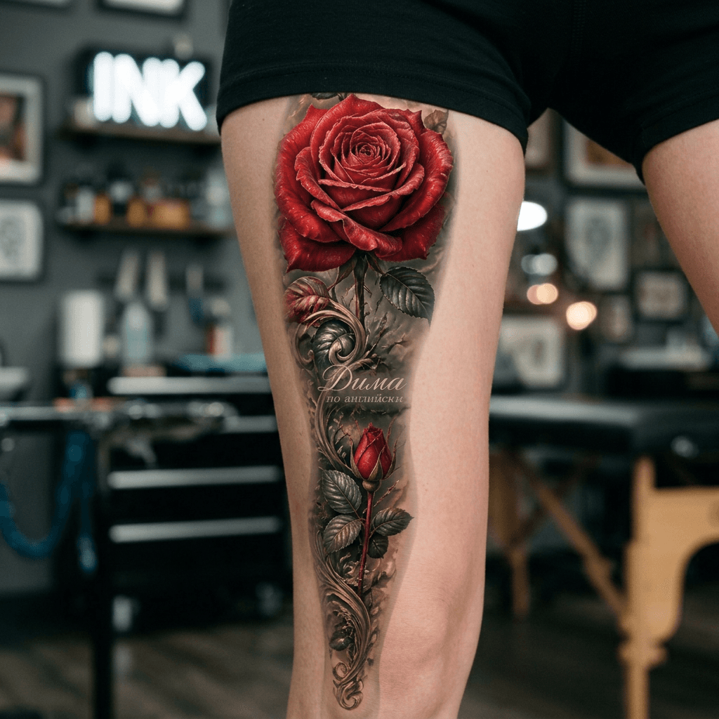 Тату эскиз: Tryon: thigh