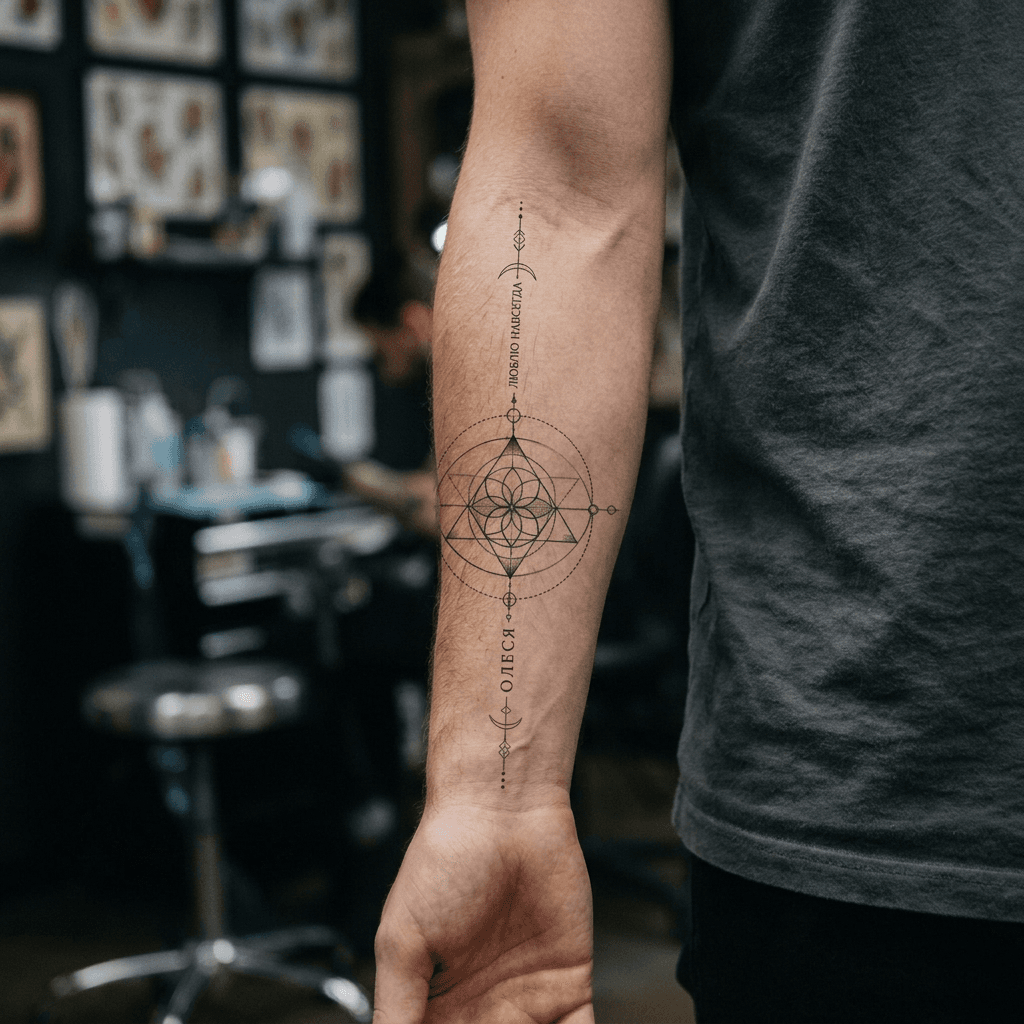 Тату эскиз: Tryon: forearm