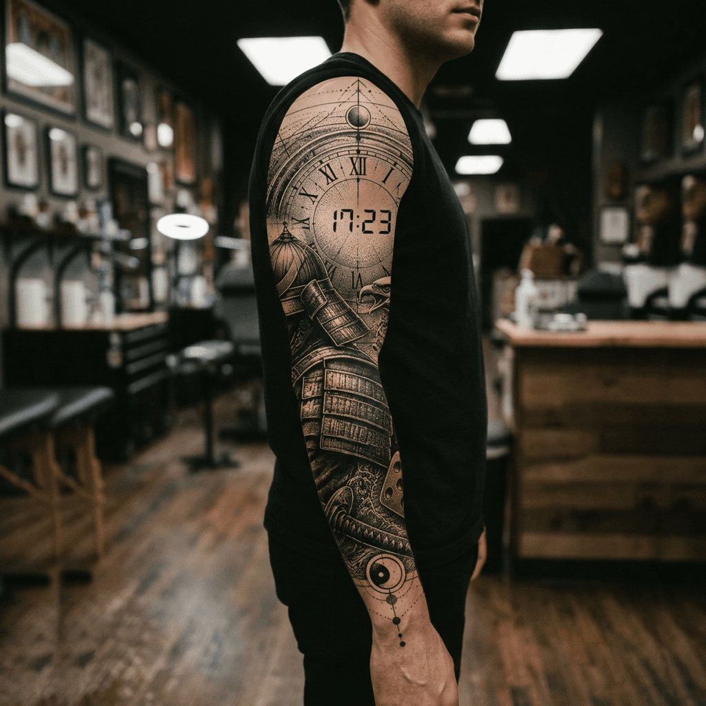 Тату эскиз: Tryon: sleeve