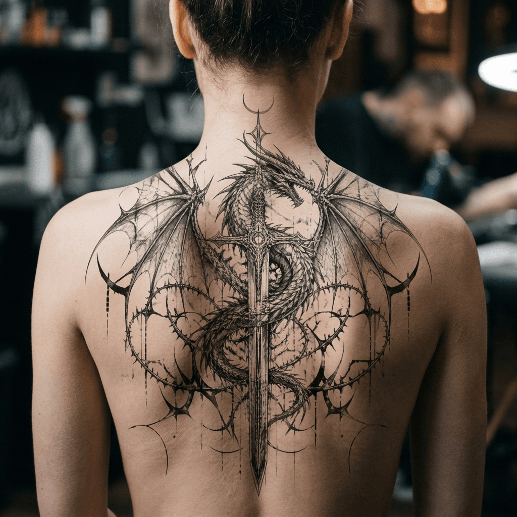 Тату эскиз: Tryon: back
