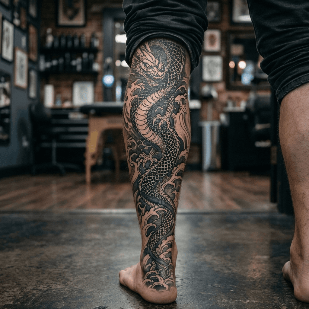 Тату эскиз: Tryon: shin